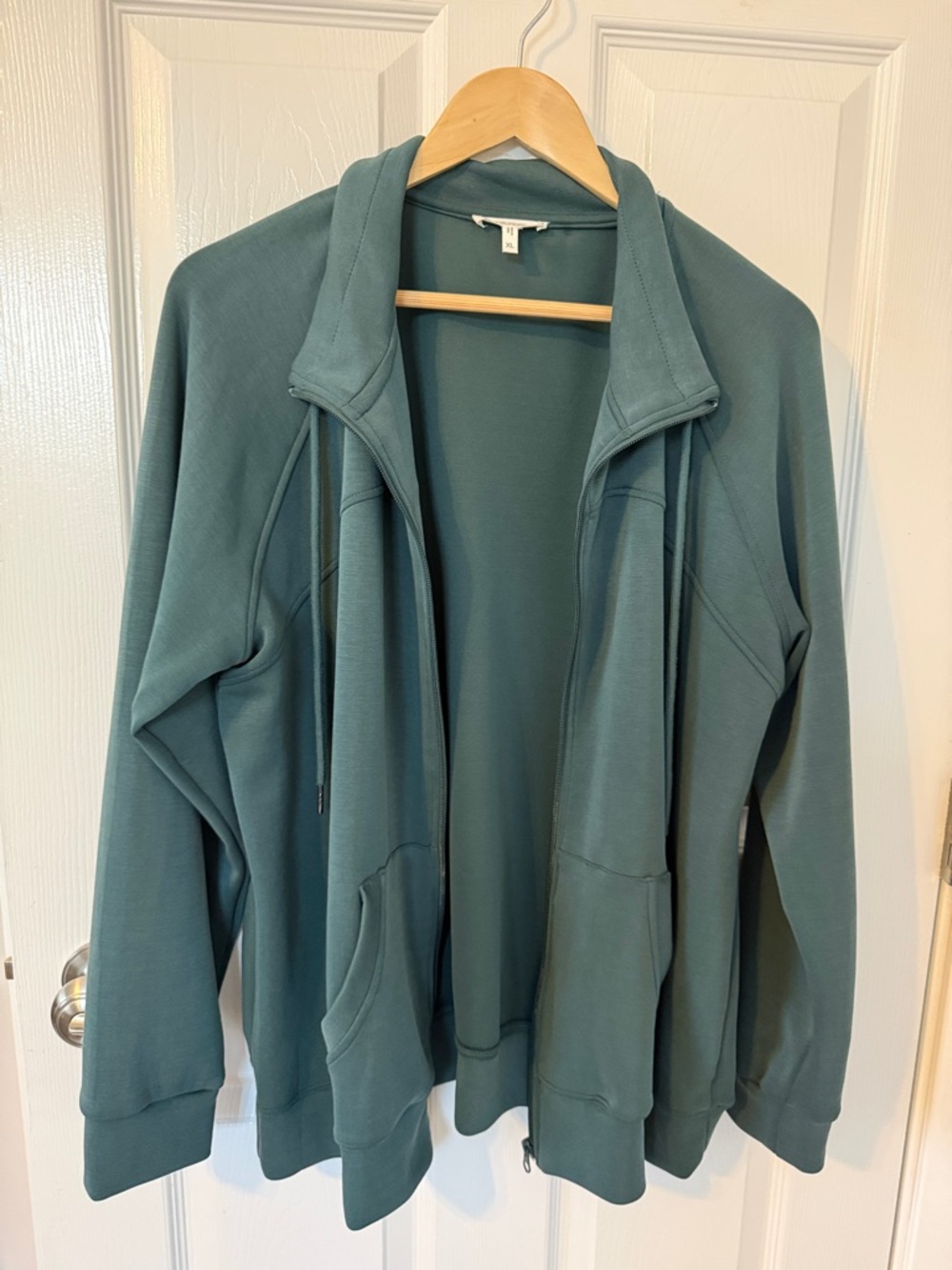 Maurices Teal Green Zip-Up Scuba knit Jacket